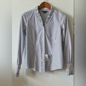 NWT Brooks Brothers Blue and White Striped Blouse